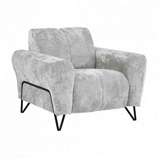 Beautysofa RELAXAČNÍ křeslo Volare s kovovými nohami, světle šedá