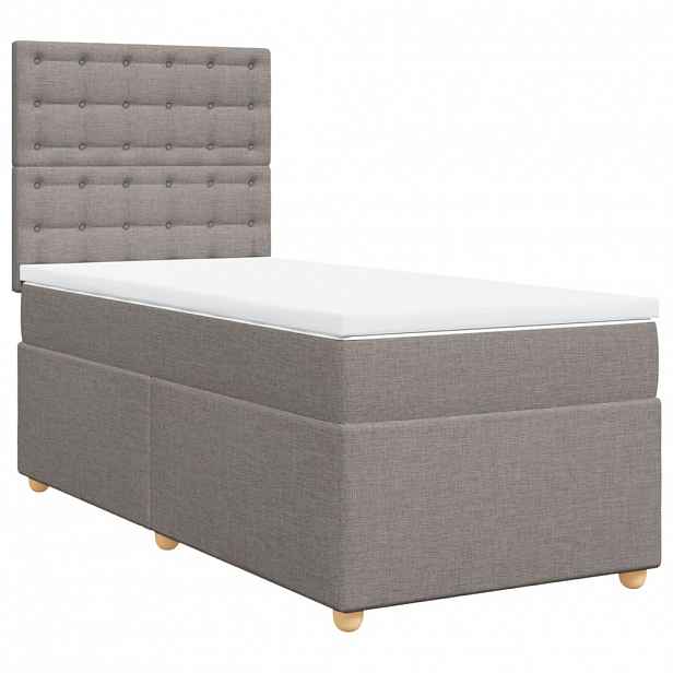 vidaXL Box spring postel s matrací taupe 100 x 200 cm textil