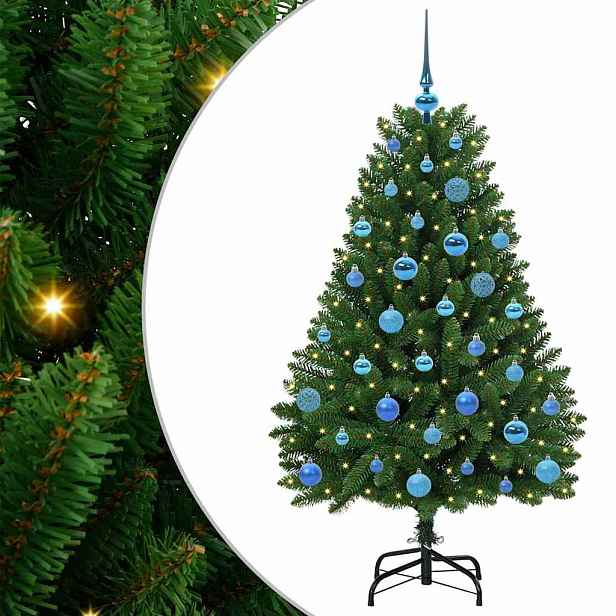 vidaXL Umělý vánoční stromeček 150 cm 150 LED Teplá bílá PVC a ocel