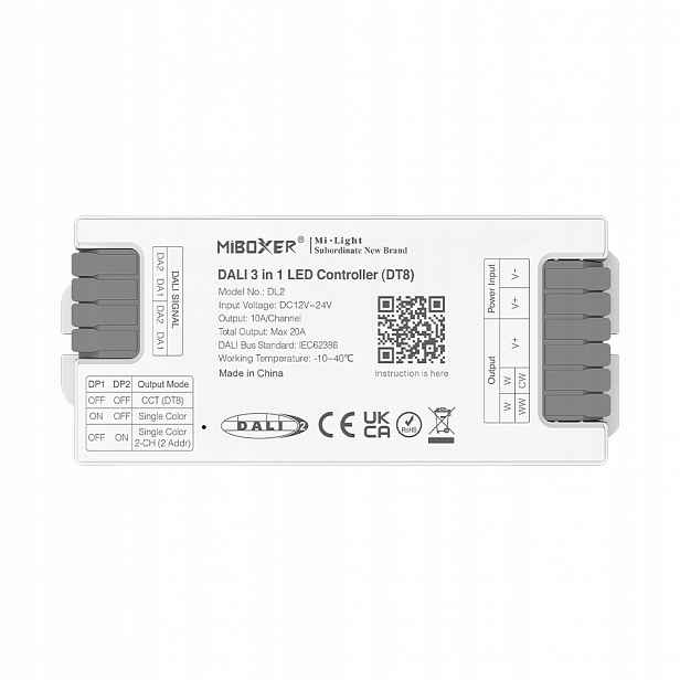 MiBoxer DL2 DALI-2 (DT8) ovladač Led Cct Single Color 2-kanály