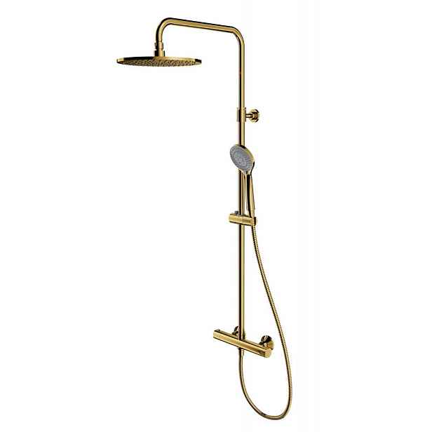 OMNIRES Y - Sprchový set s termostatem, průměr 25 cm, 5 proudů, zlatá Y1244LUXLGL