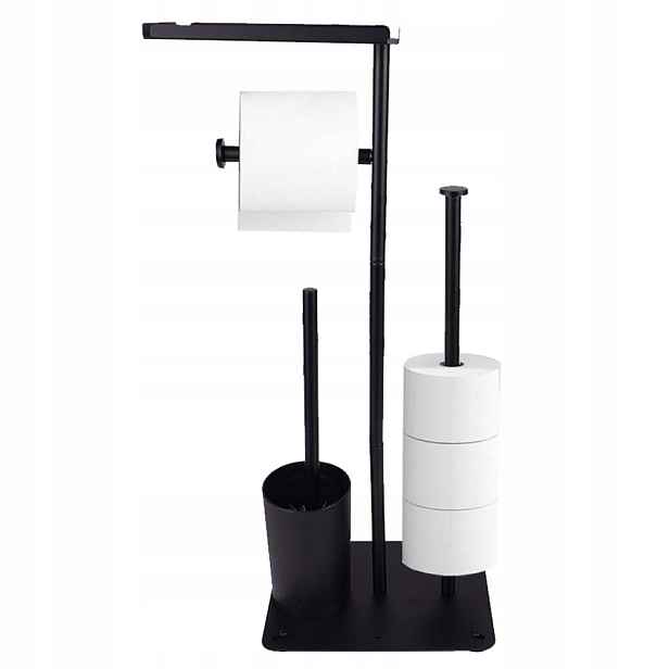 Stojan Loftový Kovový Stojan Na Toaletní Papír Černý Výrobek 60 CM