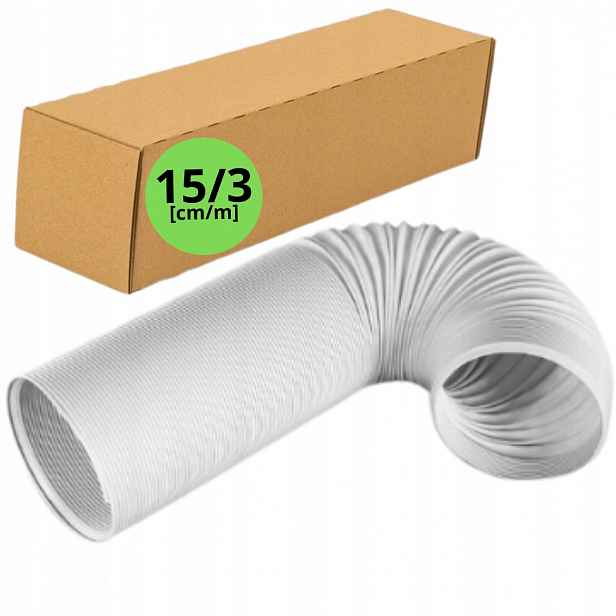 Trubka Pro Přenosnou Klimatizaci Bílá hadice * průměr 15 cm * délka 3 m *