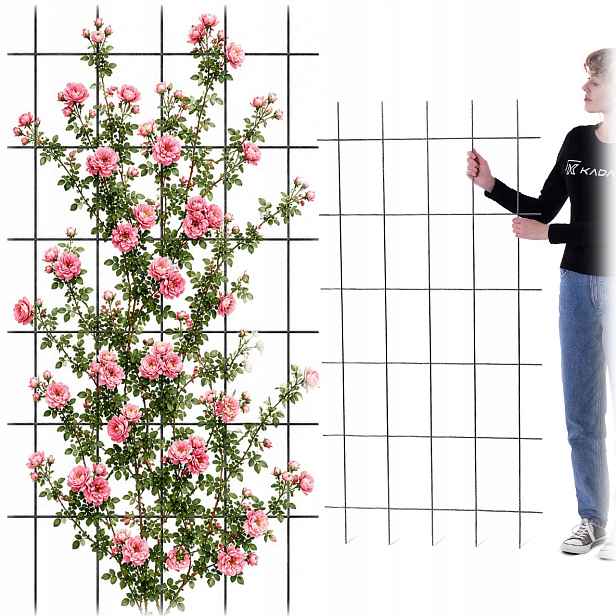 Žebřík Na Květiny Zahradní Mříž Kovová Na Rostliny Popínavá 75x150cm Silná