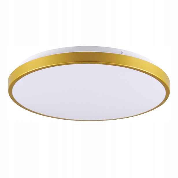Stropní Svítidlo bílý zlatý kulatý 29 cm neutrální Polux