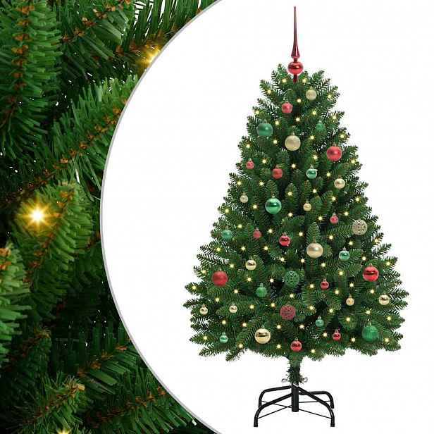 vidaXL Umělý vánoční stromeček 150 cm 150 LED Teplá bílá PVC a ocel