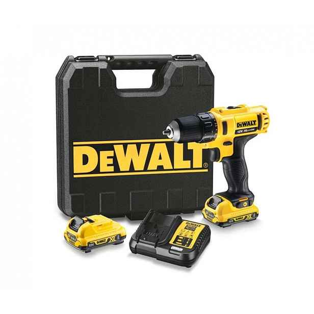DeWALT - 12V AKU vrtací šroubovák, 2x aku 2,0 Ah Li-Ion, nabíječka DCD710D2