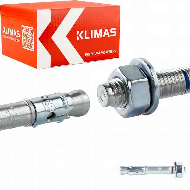 Kotvy do betonu ocelové M 8 x 60 mm 100 ks mechanické Klimas Le-zn