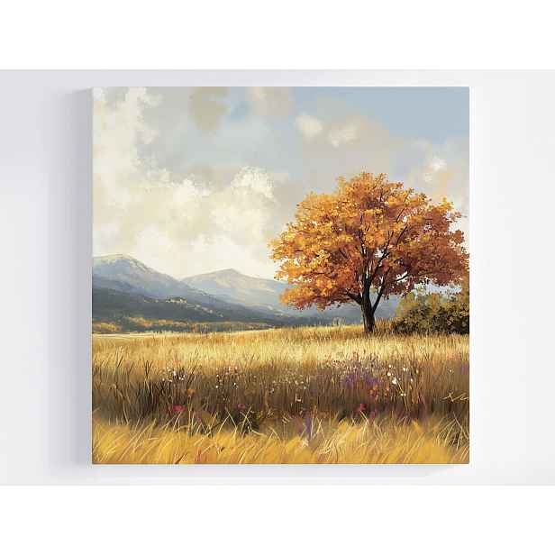 Obraz Na Plátně Canvas Krajina Venkovní Hory Dřevo Podzim 50x50