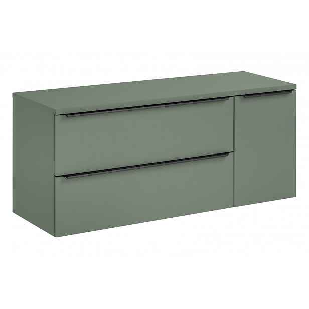 Skříňka 100 cm, skříňka s košem na prádlo 40 cm, pracovní deska 140 Cm Sombra Green