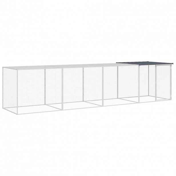 vidaXL Klec pro kuřata se střechou antracitová 403 x 98 x 90 cm ocel