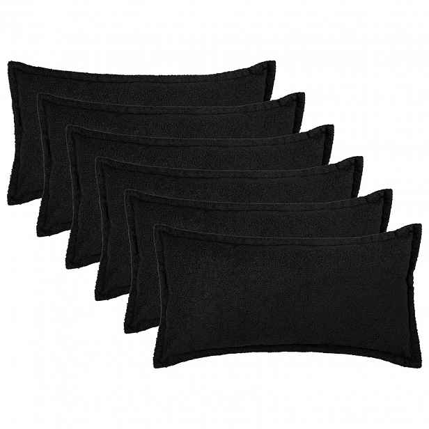 vidaXL Povlak na polštář 6 pcs HOUTEN Černá 40 x 80 cm Bouclé