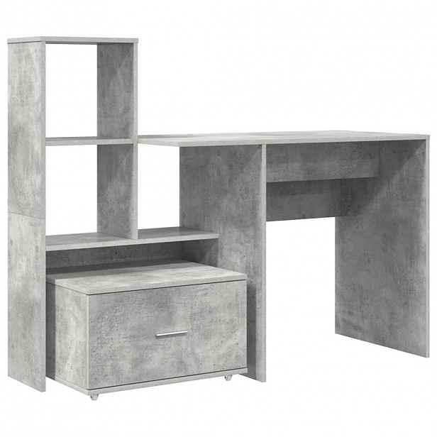 vidaXL Stůl Betonově šedá Kompozitní dřevo 131,5 x 50 x 106,5 cm