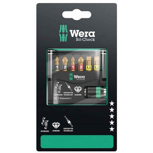 Sada Bitů Bitcheck 7 Diamond 1 Sb, Na Blistru, 7 Cz 05073419001 Wera