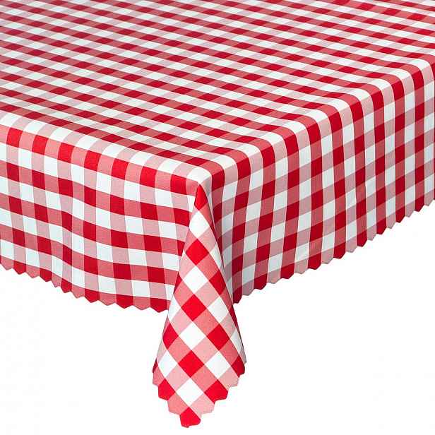 Ubrus odolný proti skvrnám na stůl Greta XL Mřížka Červená 160 x 240 cm