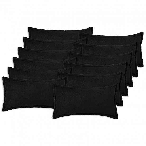 vidaXL Povlak na polštář 12 pcs HOUTEN Černá 40 x 80 cm Bouclé