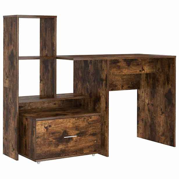 vidaXL Stůl Kouřový dub Kompozitní dřevo 131,5 x 50 x 106,5 cm