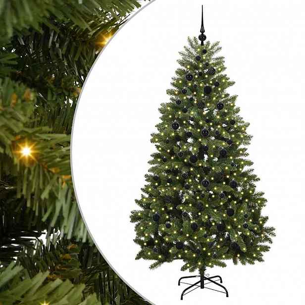 vidaXL Umělý vánoční stromeček 210 cm 300 LED Teplá bílá PVC a ocel