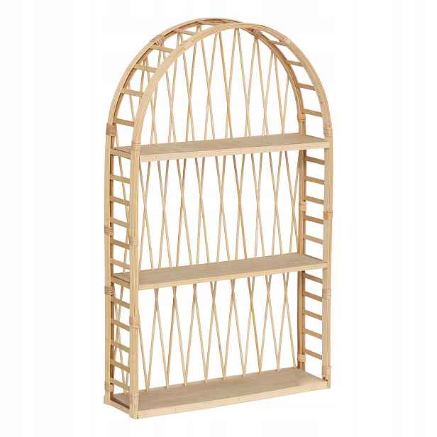 Nástěnná Police Mdf Oblouk 74 X 45 CM Hnědá Do Obývacího Pokoje Ložnice Kuchyně