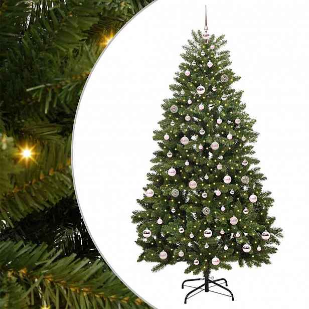 vidaXL Umělý vánoční stromeček 210 cm 300 LED Teplá bílá PVC a ocel