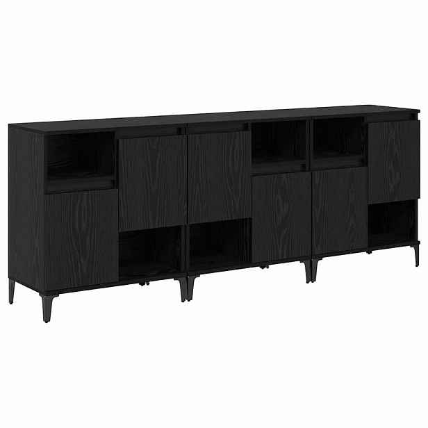 vidaXL Konzole 3 ks Černý dub 60 x 35 x 70 cm Kompozitní dřevo
