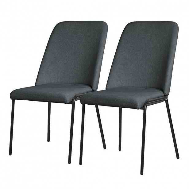 ML-DESIGN JÍDELNÍ ŽIDLE, sada 2 ks, antracitová, s látkovým potahem
