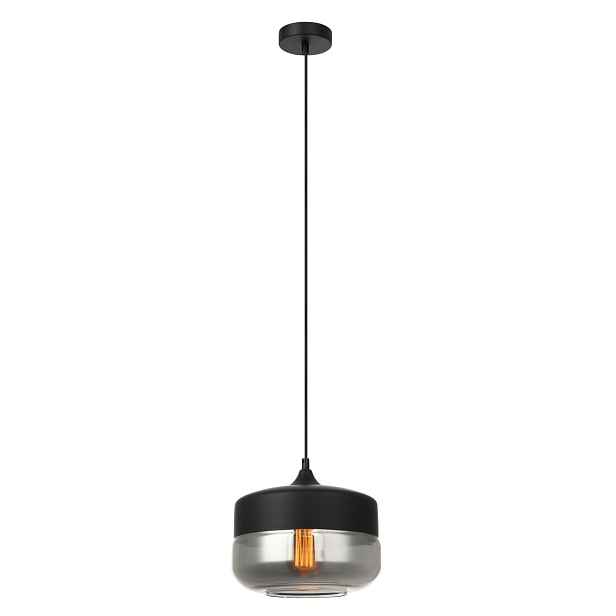 Moderní černá chromovaná skleněná závěsná lampa nad barový stůl Italux