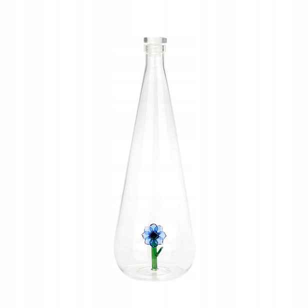 Skleněná láhev Botanical Anemone 1,0 l modrá