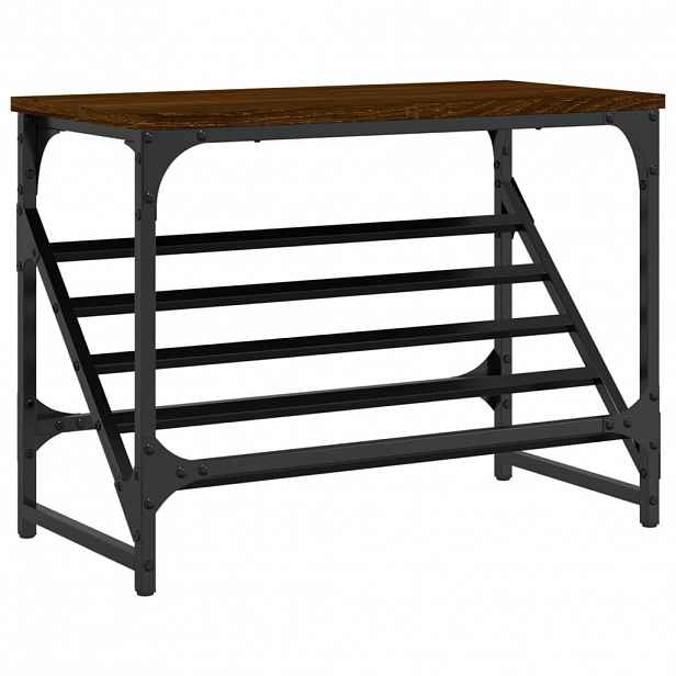 vidaXL Botník hnědý dub 60 x 30 x 45 cm kompozitní dřevo
