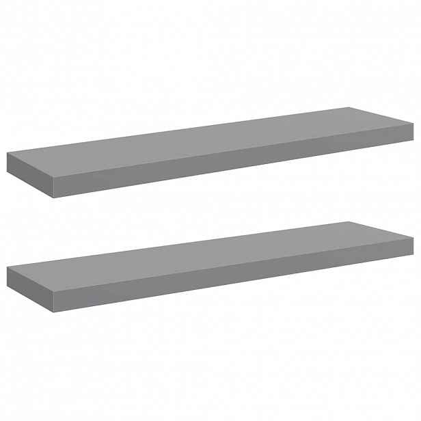 vidaXL Plovoucí nástěnné police 2 ks šedé 90 x 23,5 x 3,8 cm MDF