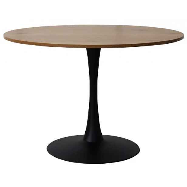 Kulatý jídelní stůl Ronduel, 110 cm, černý/dub