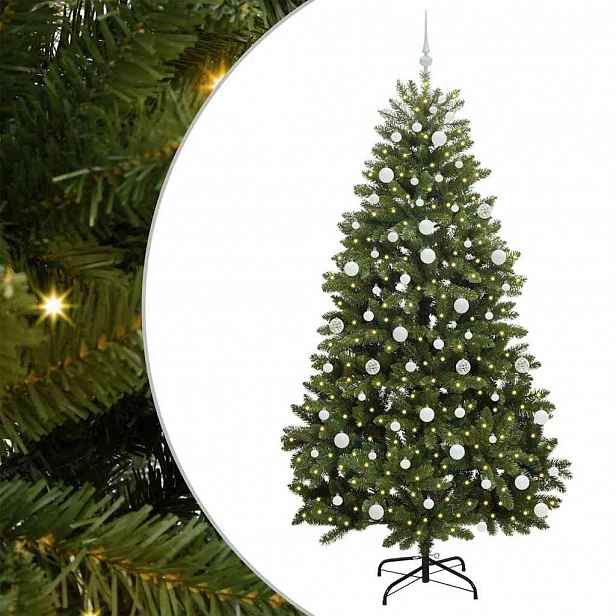 vidaXL Umělý vánoční stromeček 210 cm 300 LED Teplá bílá PVC a ocel