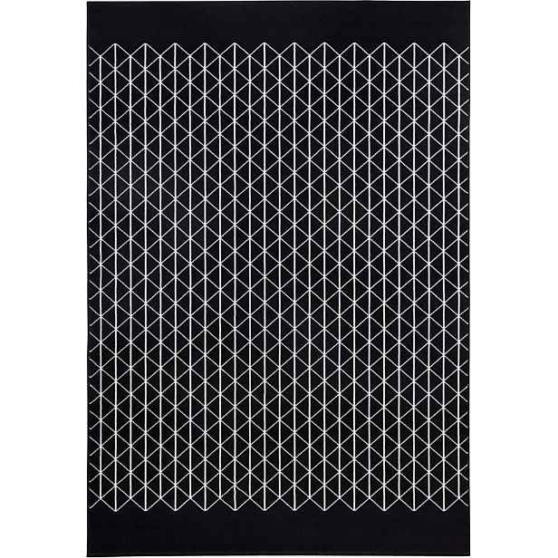 Koberec moderní 200x290 cm do obývacího pokoje, černo krémový s měkkým vlasem