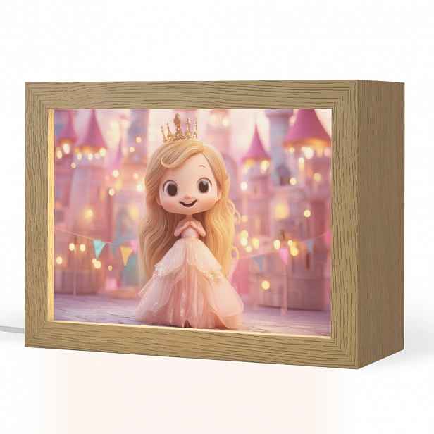 OnlyWow NOČNÍ LAMPIČKA Princezna - Růžová - Zámek 20x15 cm