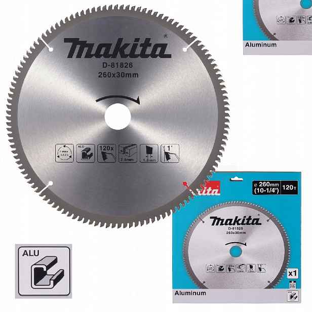 Řezací Kotouč Na Řezání Hliníku 260 X 30 MM Kotoučová Pila 120 Zubů Makita
