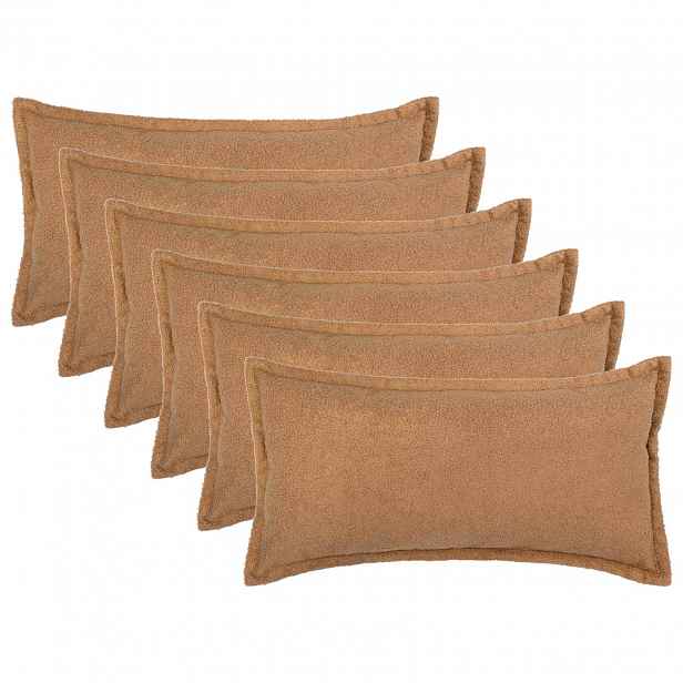vidaXL Povlak na polštář 6 pcs HOUTEN Béžová 40 x 80 cm Bouclé