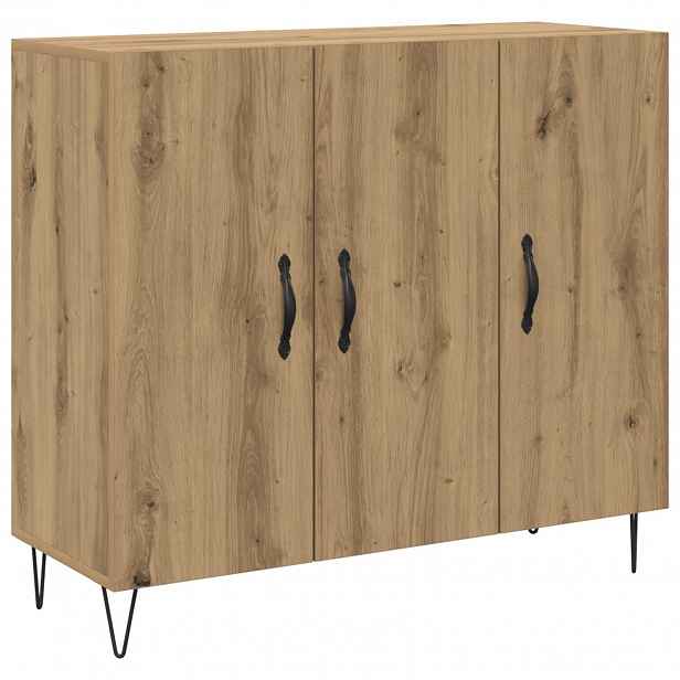 vidaXL Servírovací skříň Artisanový dub 90 x 32,5 x 80 cm