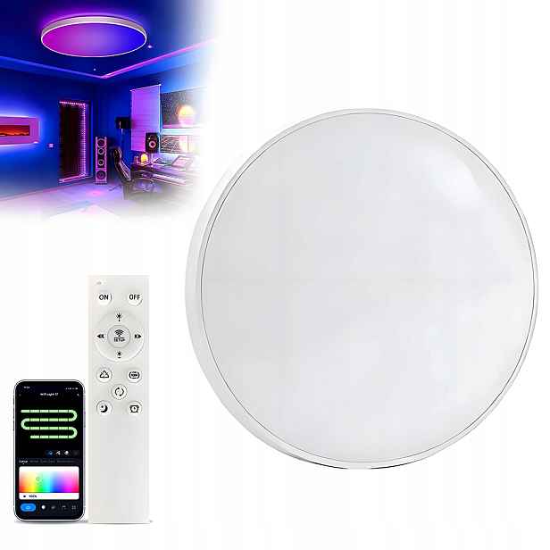 stropní svítidlo Led Rgb s ovládáním aplikací 24W a hudebním režimem