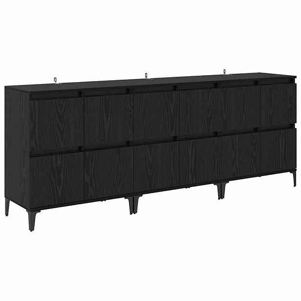 vidaXL Konzole 3 ks Černý dub 60 x 35 x 70 cm Kompozitní dřevo
