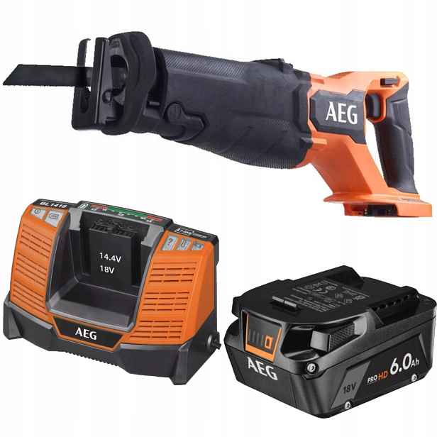 Aeg Pila Ocaska Bezuhlíková 18 V Nabíječka BL1418 Akumulátor 6.0 Ah