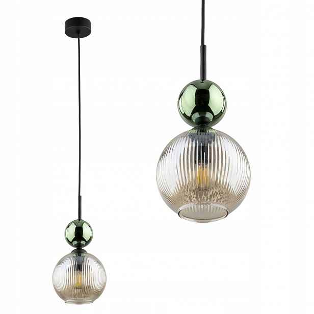 Jednotlivý závěs nad jídelním stolem, skleněné stínítko E14 glamour Tk Lighting