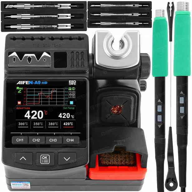 Pájecí Stanice Aifen A9HD 2 Baňky C245 C210 180W 6 Hrotů