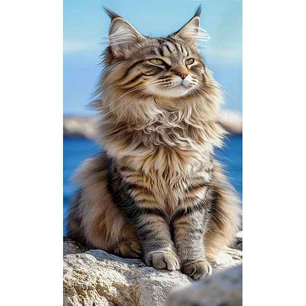 Ručník Kočka Maine Coon Obrovský Kočka Plážový Ručník 75x150