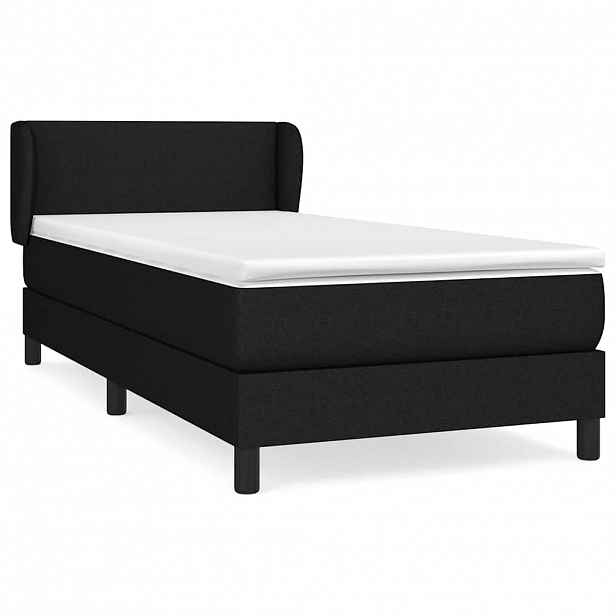 vidaXL Box spring postel s matrací černá 80 x 200 cm textil