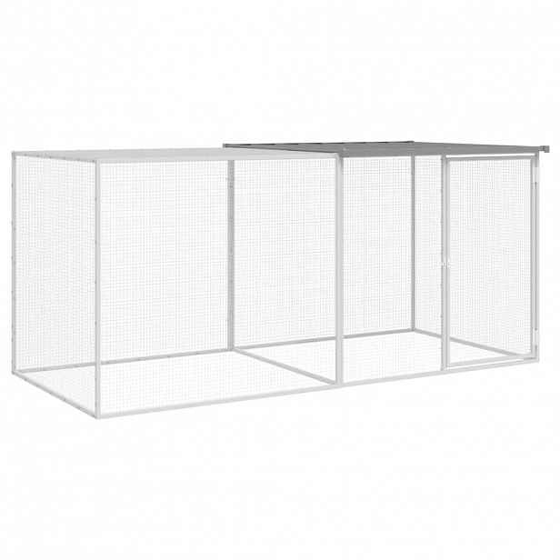 vidaXL Klec pro kuřata se střechou světle šedá 203 x 98 x 90 cm ocel