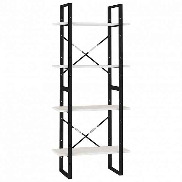vidaXL Knihovna se 4 policemi bílá 60 x 30 x 140 cm masivní borovice