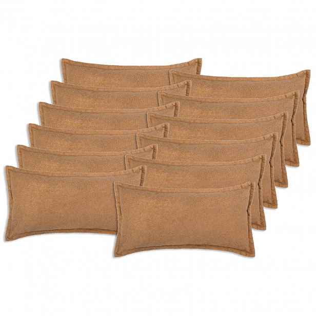 vidaXL Povlak na polštář 12 pcs HOUTEN Béžová 40 x 80 cm Bouclé