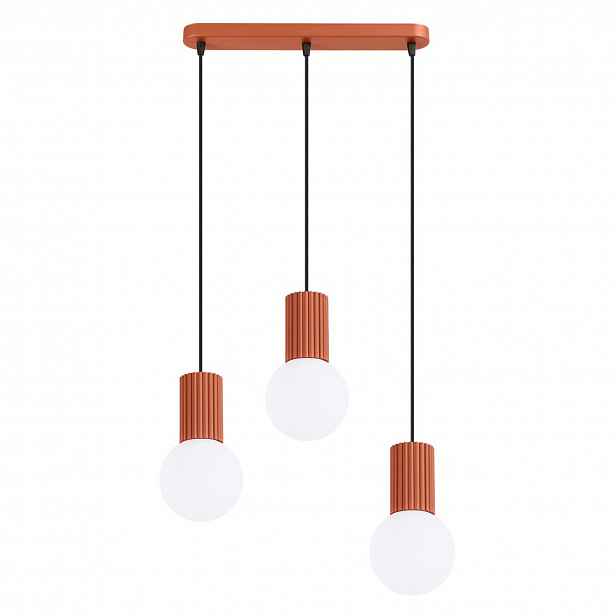 Závěsná lampa Halo 3L okrová červená Stropní osvětlení koule Sollux