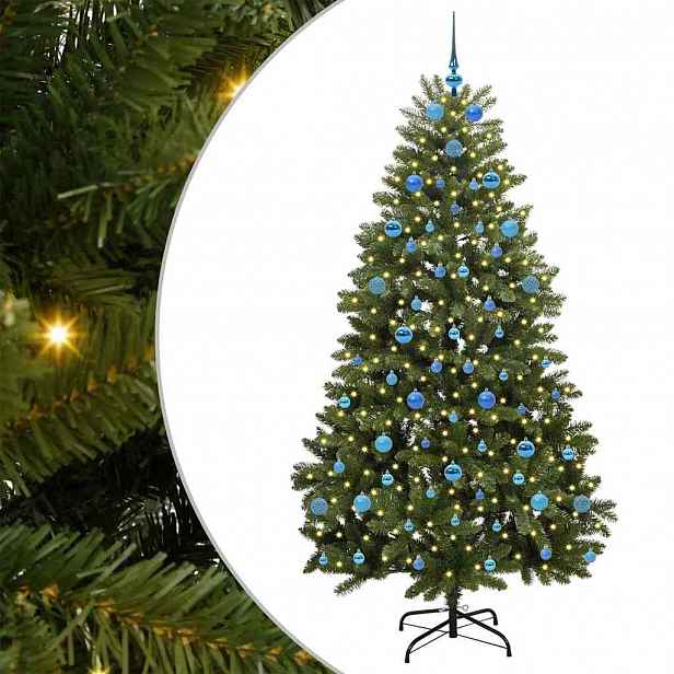 vidaXL Umělý vánoční stromeček 210 cm 300 LED Teplá bílá PVC a ocel