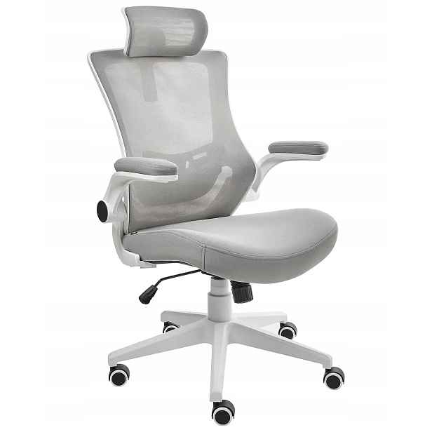 Kancelářská Židle Ergonomická Herní Židle Pevná Otočná Šedá Holubí